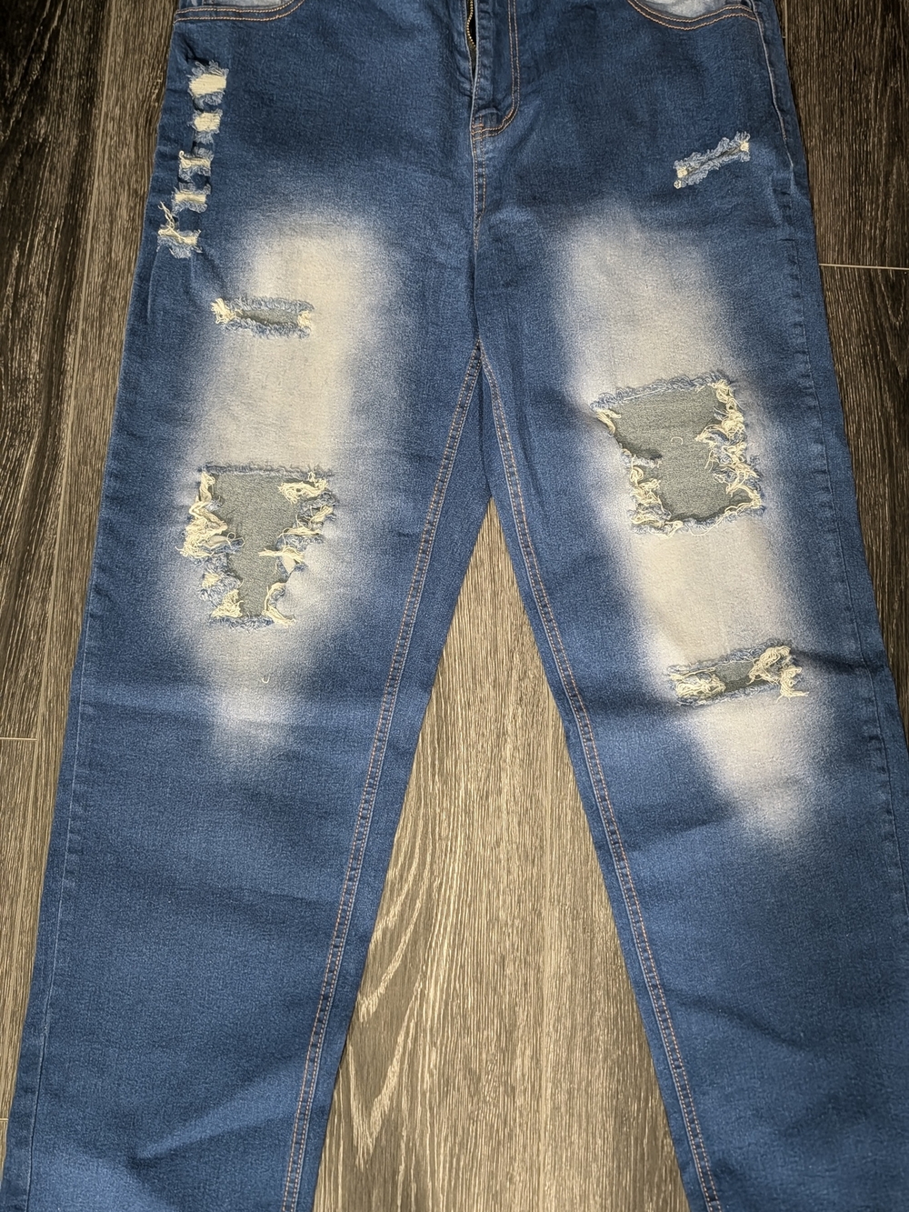 Distressed Blue Fade Skinny Jeans